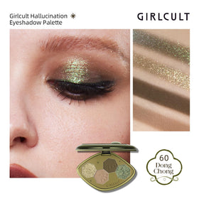 GIRLCULT eyeshadow quad showing silky texture and blendable shades