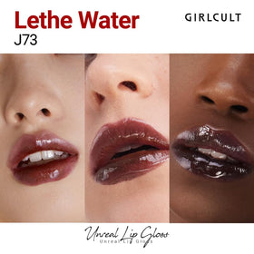 GIRLCULT Glass Shine Lip Gloss swatch on skin demonstrates sheer to medium color.