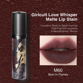 GirlCult Matte Lip Stain application on lips for a lightweight, non-sticky tint.