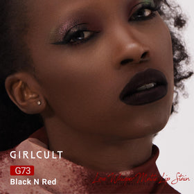 GirlCult Matte Lip Stain layered-dimension shimmer enhances color and glow.