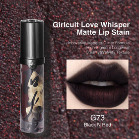 GirlCult Matte Lip Stain velvet-finish swatch adds depth and diffused color.