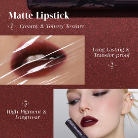 GIRLCULT Matte Lipstick S11 application glide highlights creamy texture for smooth lips