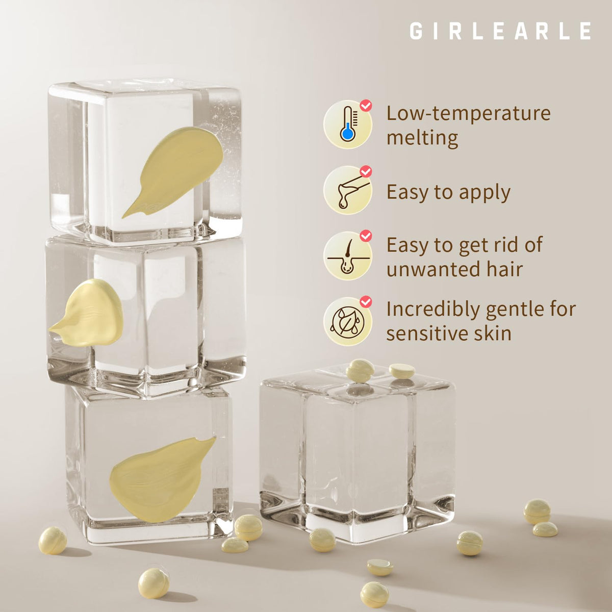 GIRLEARLE at-home waxing setup ready for facial and body waxing.