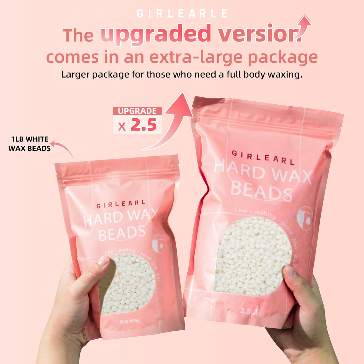 GIRLEARLE Brazilian wax beads for salon-like results at home.