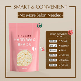 GIRLEARLE coconut extract wax beads highlighting natural skin-friendly formula.