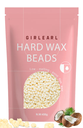 GIRLEARLE hard wax beads in a 1lb package for at-home hair removal.