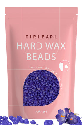 GIRLEARLE lavender formula hard wax beads ready for salon-grade hair removal.