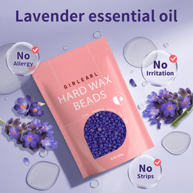 GIRLEARLE lavender wax beads emit a calming aroma during waxing sessions.