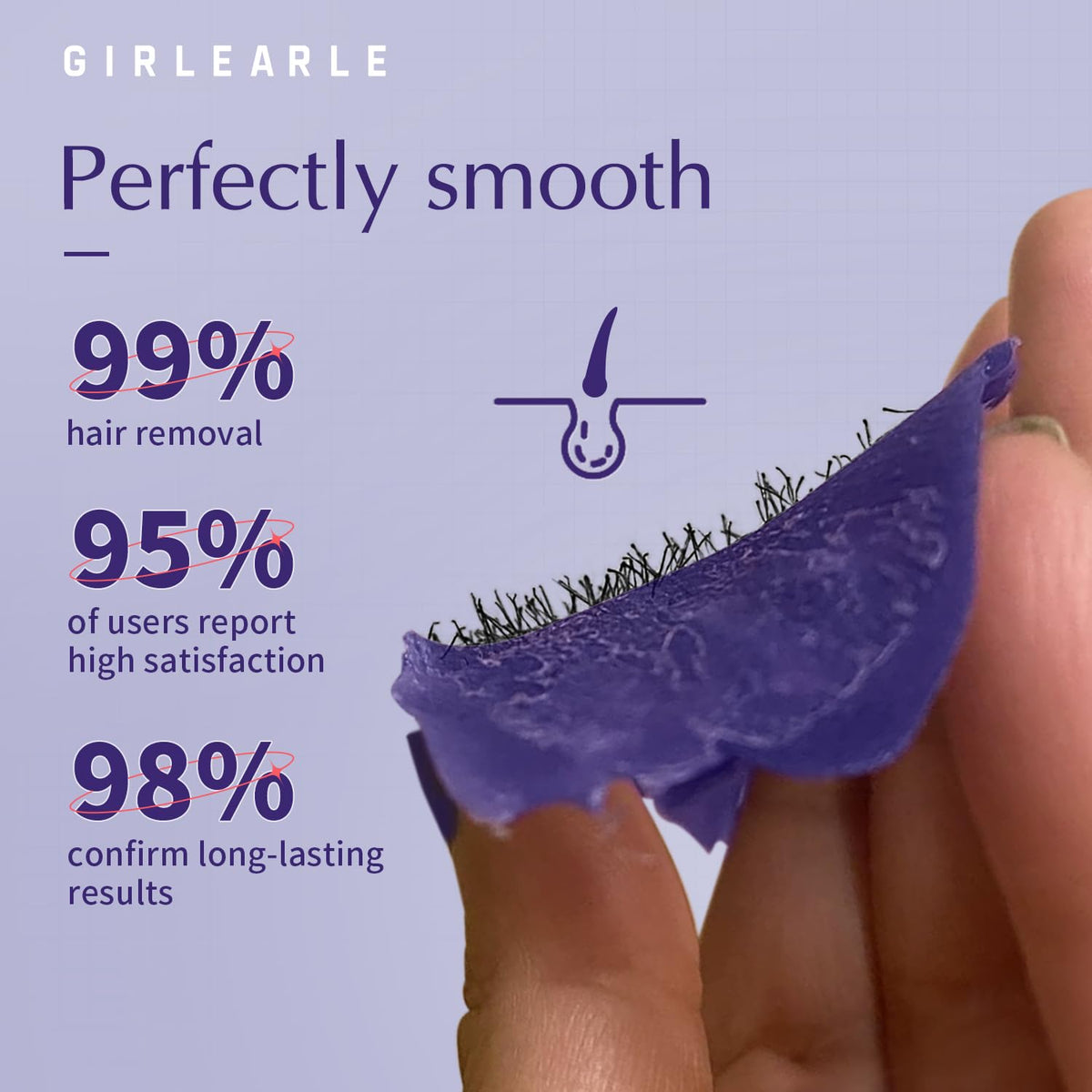GIRLEARLE leg waxing using gentle formula suited for sensitive skin.