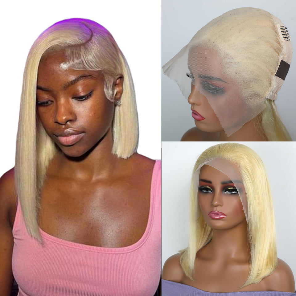 GIRLOFDREAMS honey blonde bob wig with full 13x6 HD lace frontal for natural movement