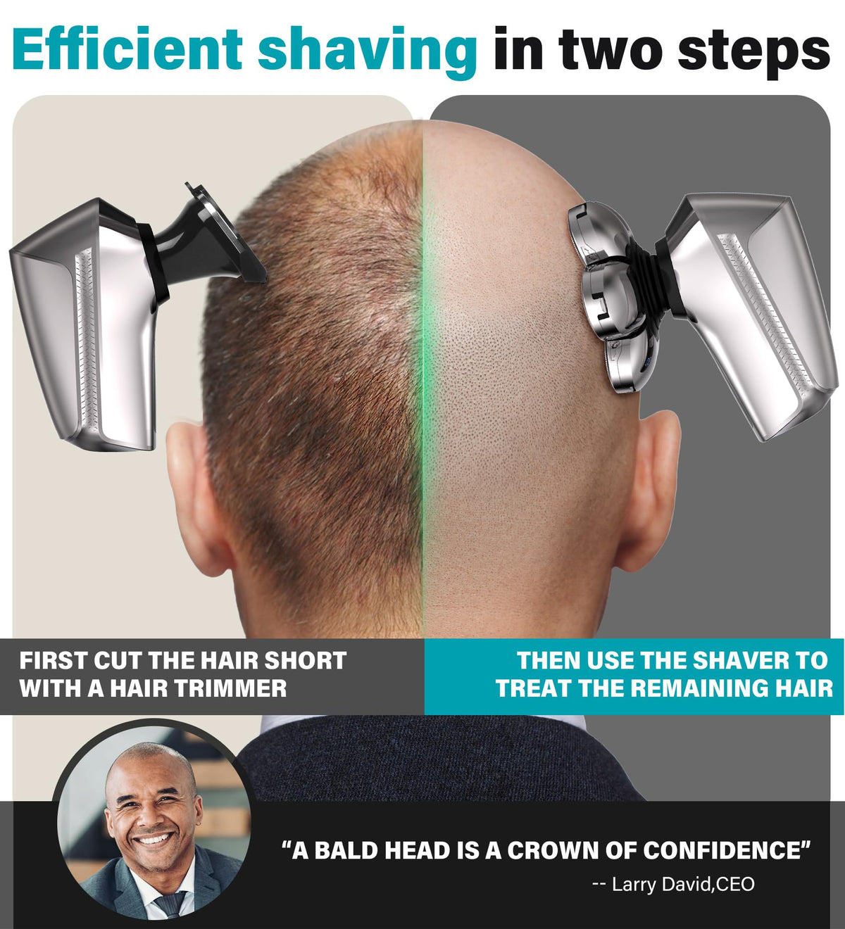 Gisaae bald head shaver ergonomic grip for precise maneuvering