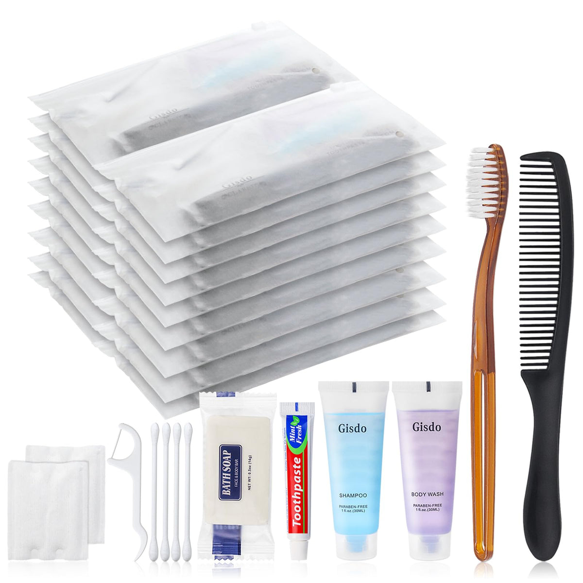 Gisdo cotton swabs and pads set supports gentle cleansing on trips