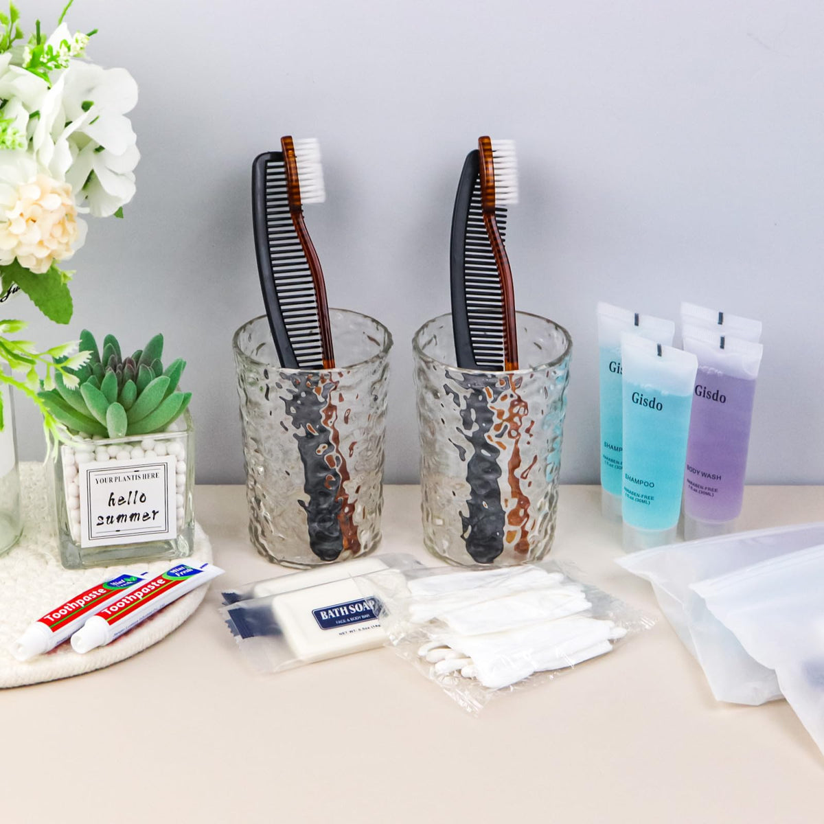 Gisdo toiletry kit toothbrush shows durable handle for daily travel use