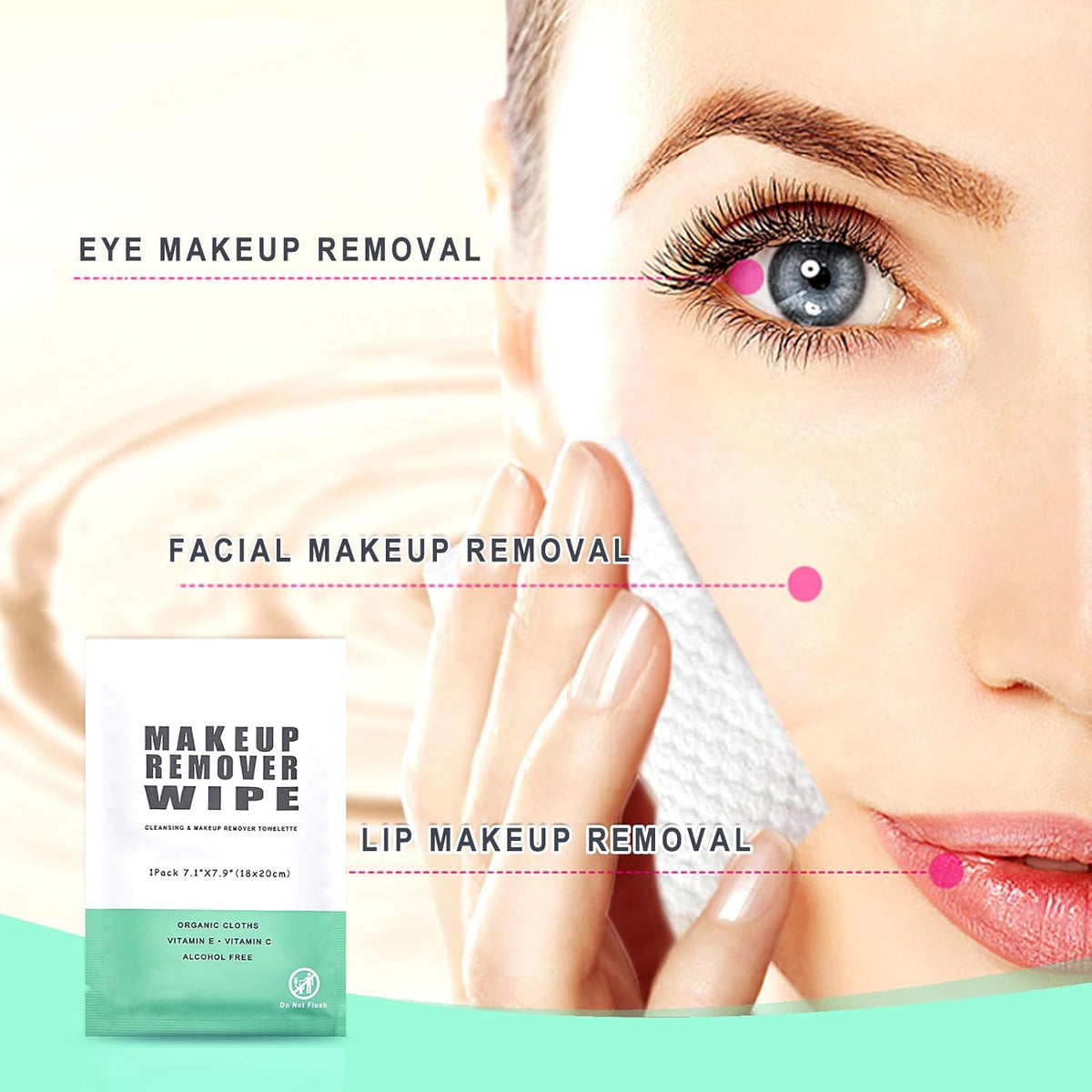 Gisdo compact travel-size wipes fit in a makeup bag for easy daily use