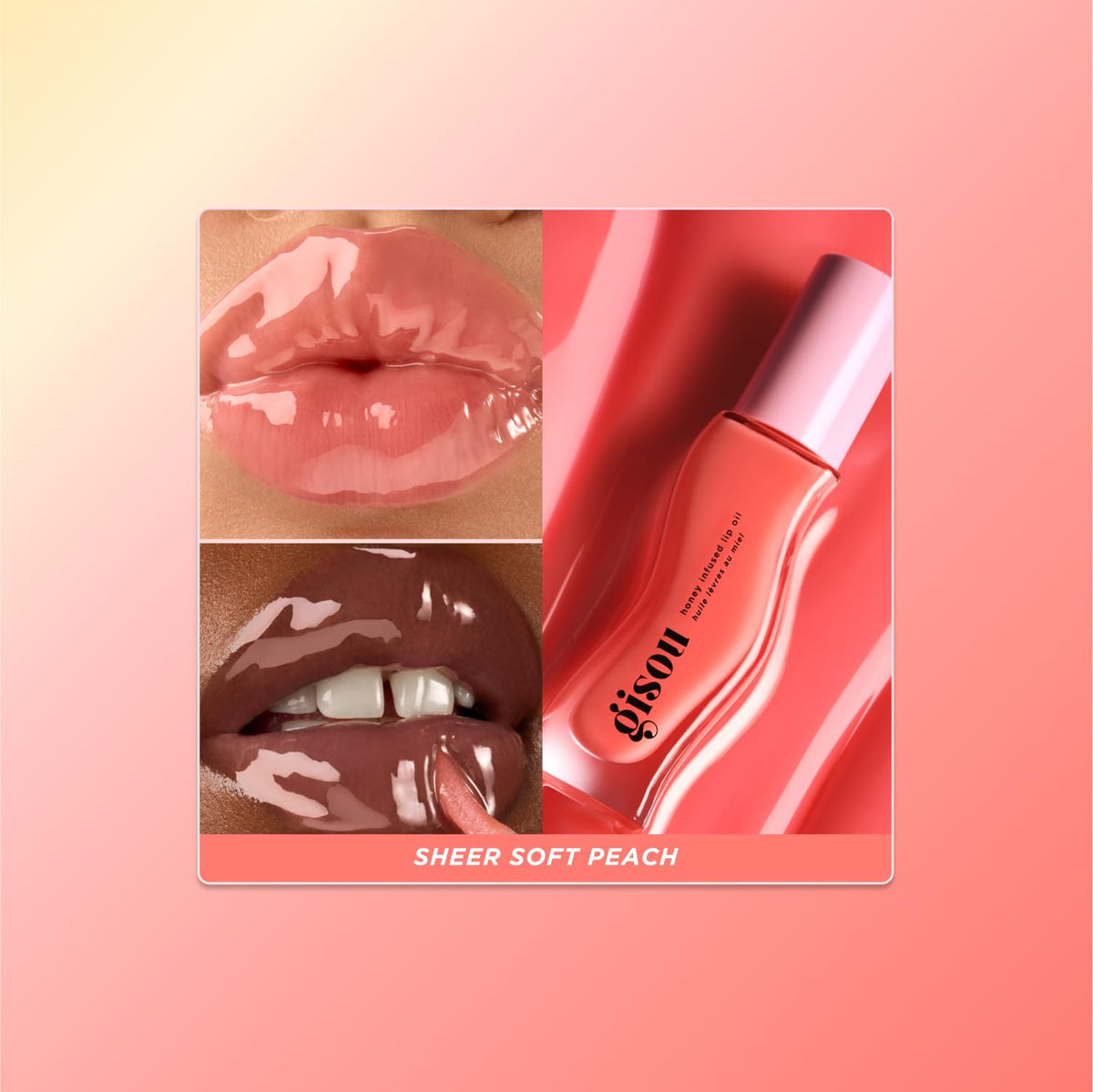 Gisou Gloss Hour Edition Bee-llini Peach gloss delivers rosy shine