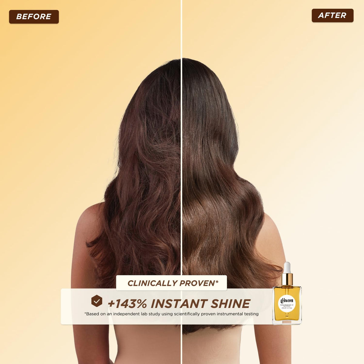 Gisou Honey Gloss Sets hair oil 20ml adds shine and controls frizz.