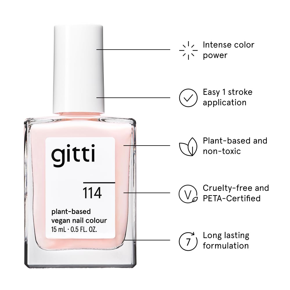 Close-up of Gitti brush applying Pink Sheen for smooth coverage.
