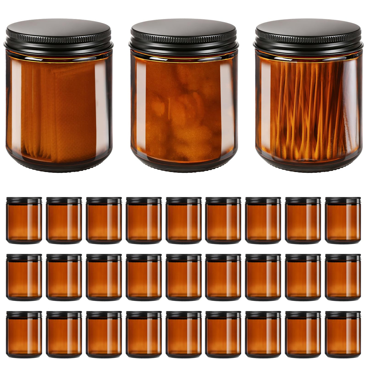 GIVAMEIHF 8oz amber glass jar with lids provides UV protection for cosmetics and candles