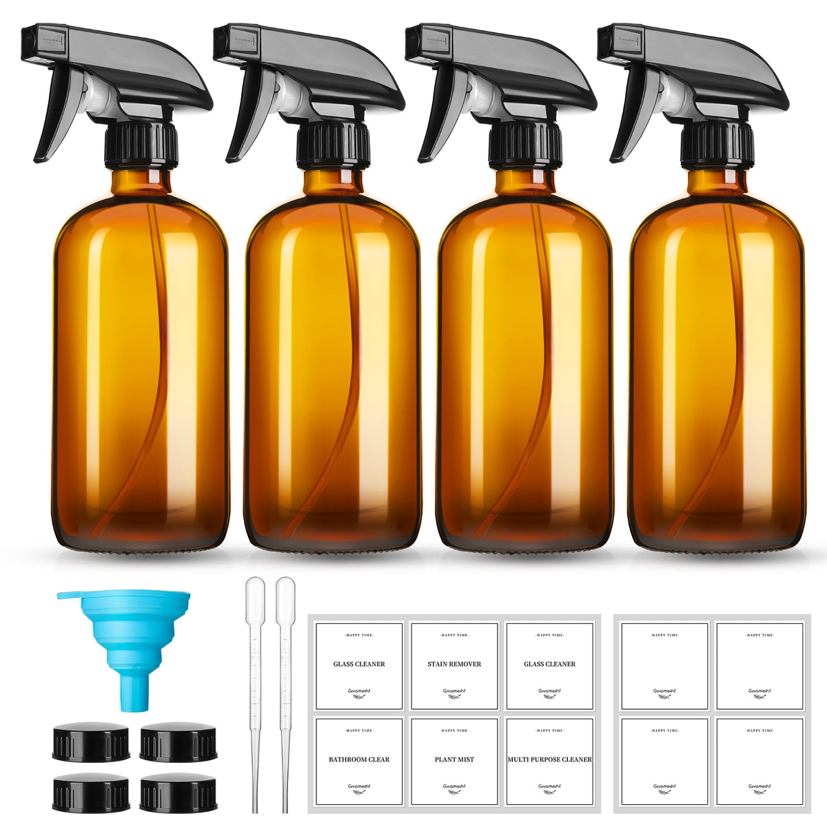 GIVAMEIHF amber glass spray bottles 16oz pack protecting light-sensitive formulas.