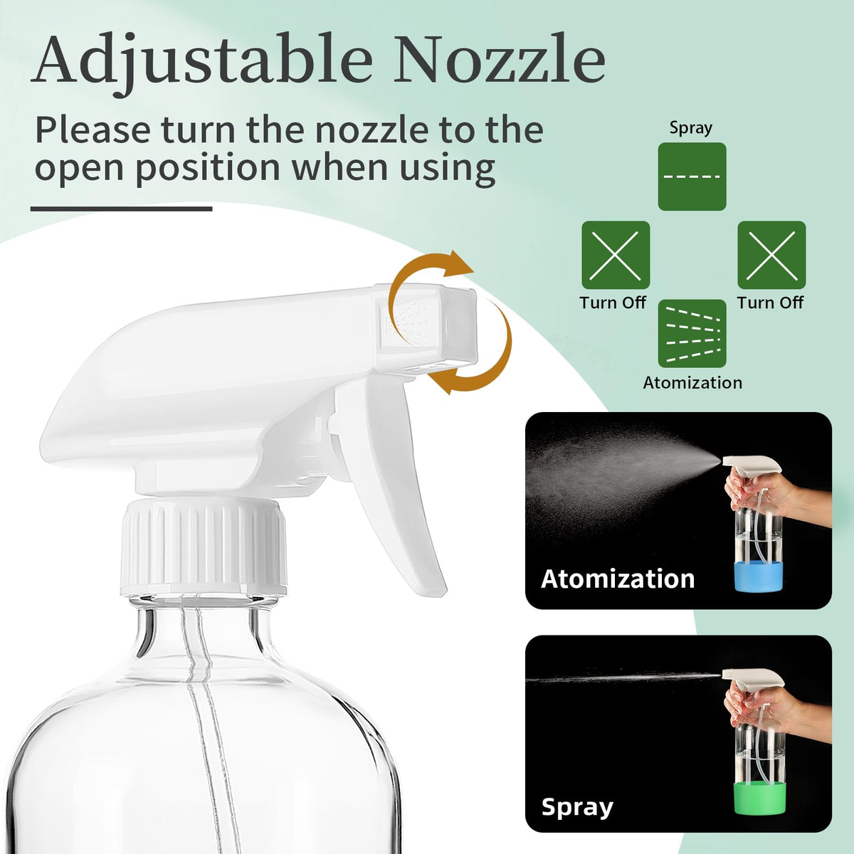 GIVAMEIHF four-pack glass spray bottles with labels for easy organization.