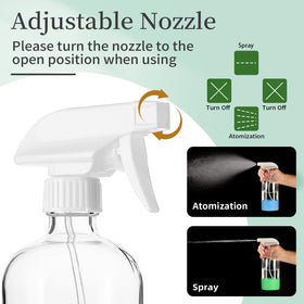 GIVAMEIHF four-pack glass spray bottles with labels for easy organization.