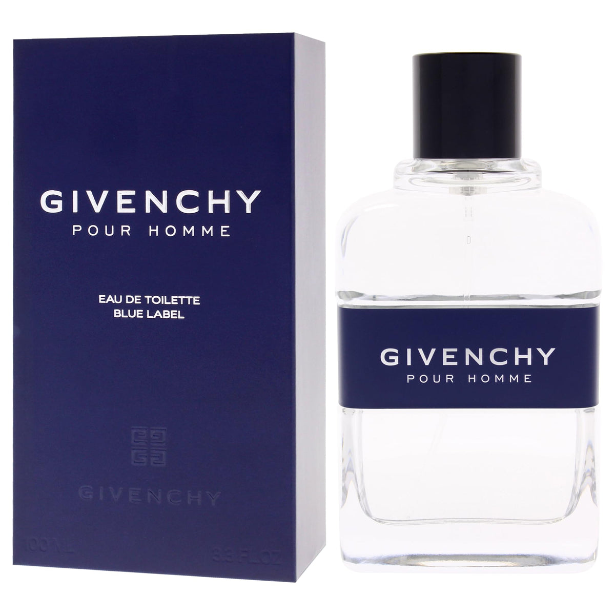 Givenchy Blue Label box reflection on a reflective surface for luxe branding