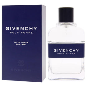 Givenchy Blue Label box reflection on a reflective surface for luxe branding
