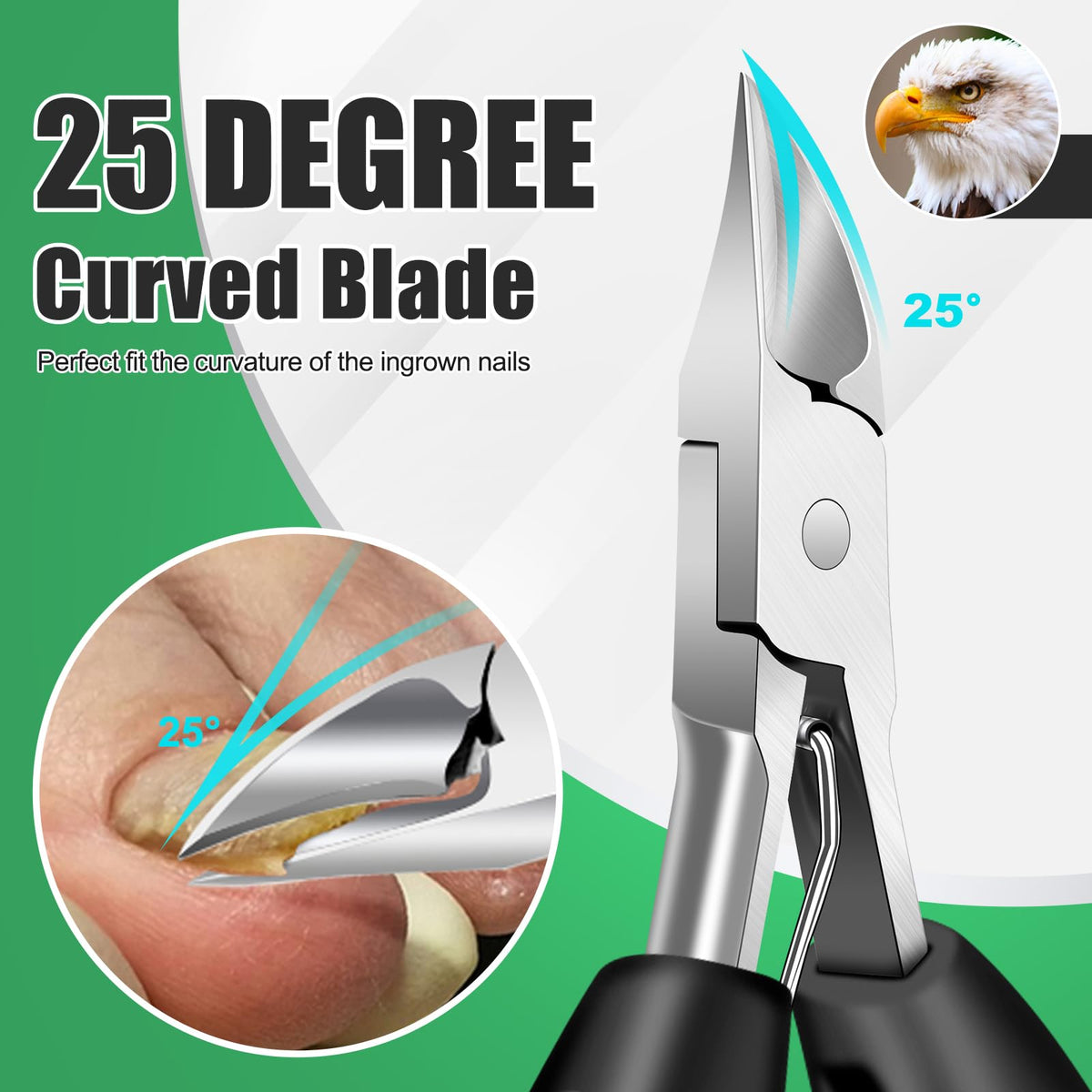 GJNL angled-head senior toenail clippers for precise cuts.