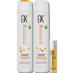 GK Hair Color Protection Shampoo bottle highlighting hydrating formula for color-treated hair.