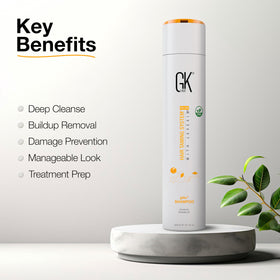 GK HAIR pH+ Clarifying Shampoo rich lather in action.