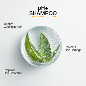 GK HAIR pH+ Clarifying Shampoo pump top for easy application.