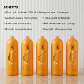 GK Hair professional developer enables balanced color processing.