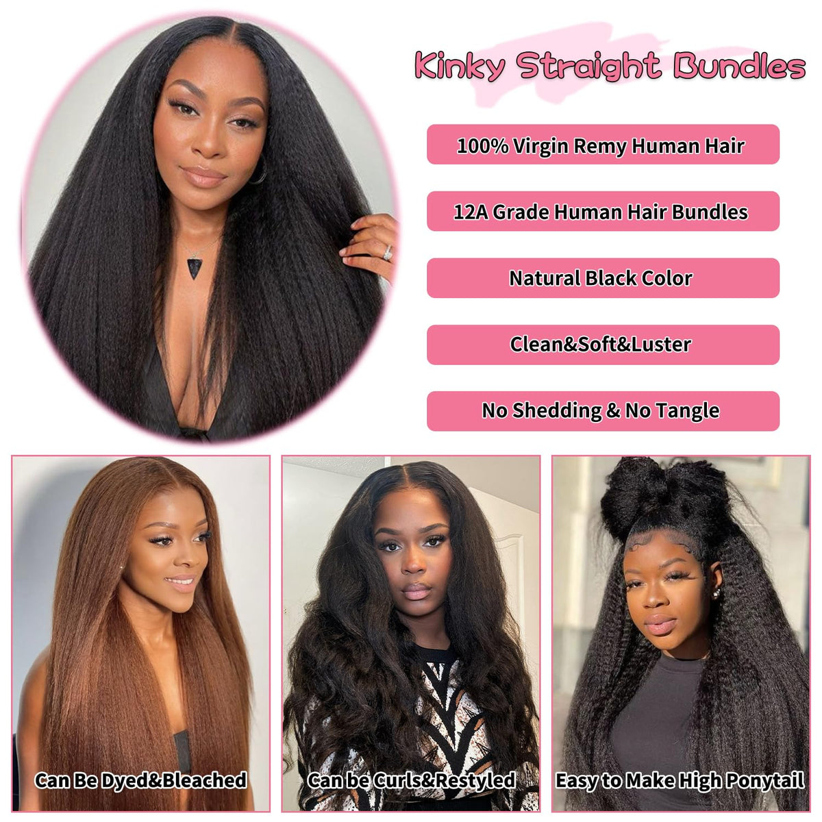 GKGW natural black color bundle showcases versatile color-ready hair.