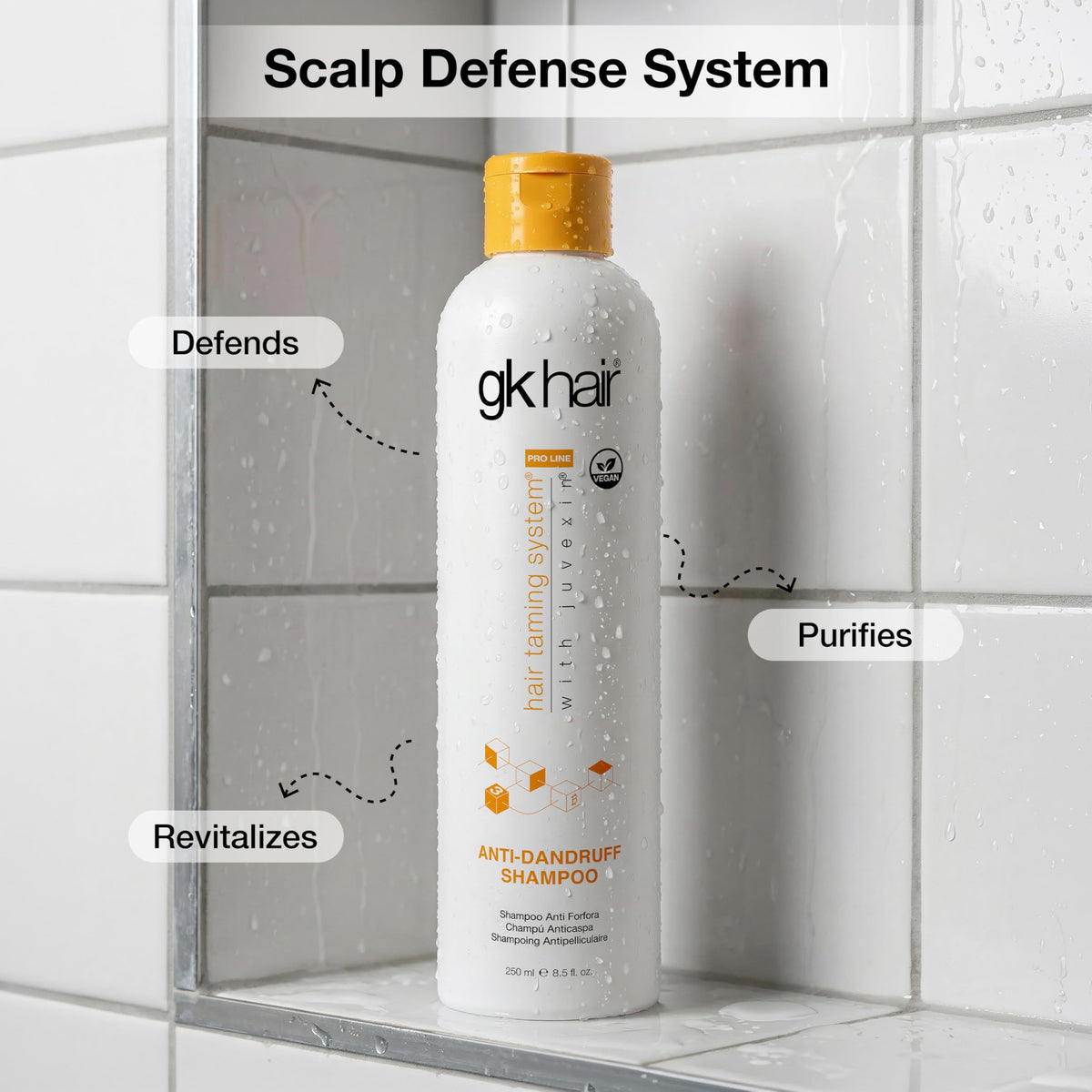 GK HAIR contains nourishing argan oil for hair softness.