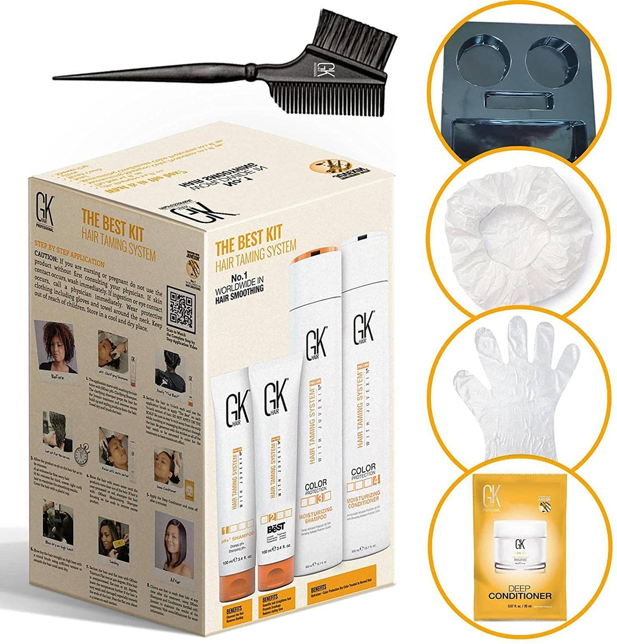 GK HAIR at-home application guide helps easy, mess-free use.