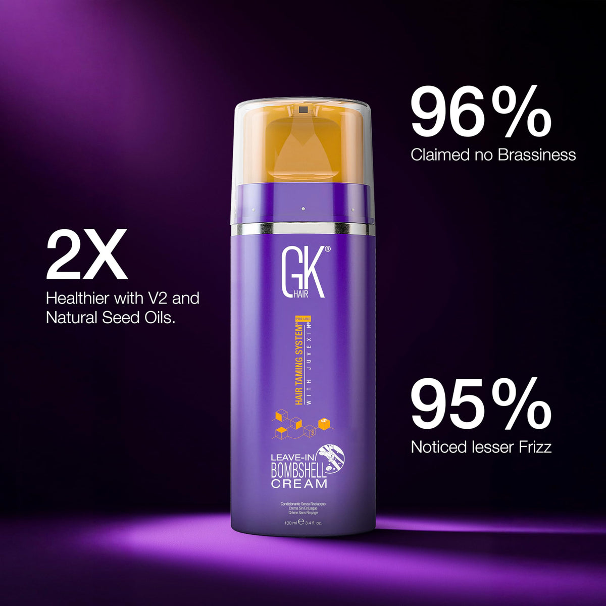 GK HAIR Leave-In Bombshell Cream blue base hints at brassy-toning action.