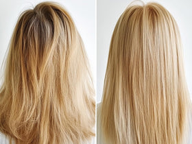 GK HAIR Leave-In Bombshell Cream tone action on hair provides moisture and balance.