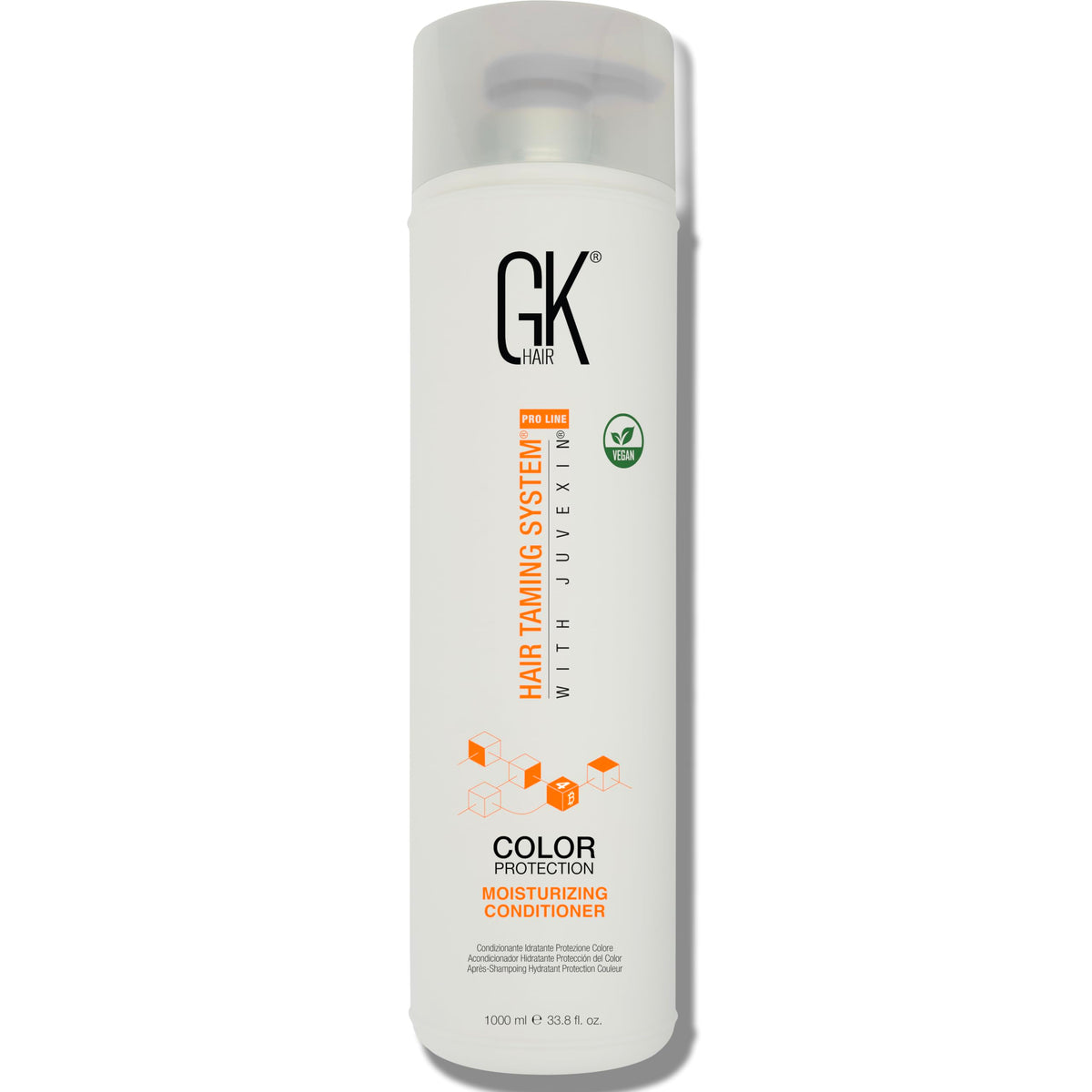 GK Hair Moisturizing Conditioner bottle pour for hydrated, color-treated hair