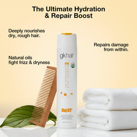 GK HAIR The Best Keratin Treatment packaging close-up signals premium quality