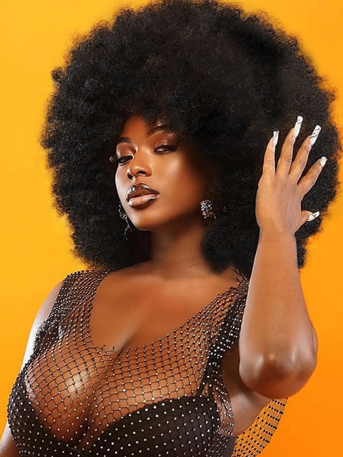 GKtineke Afro Wig 14inch for natural-looking daily wear