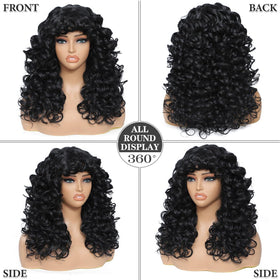 Close-up of heat-friendly synthetic fiber on GKtineke curly wig