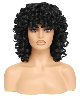 GKtineke short curly wig with bangs offers a soft, natural look for daily wear.
