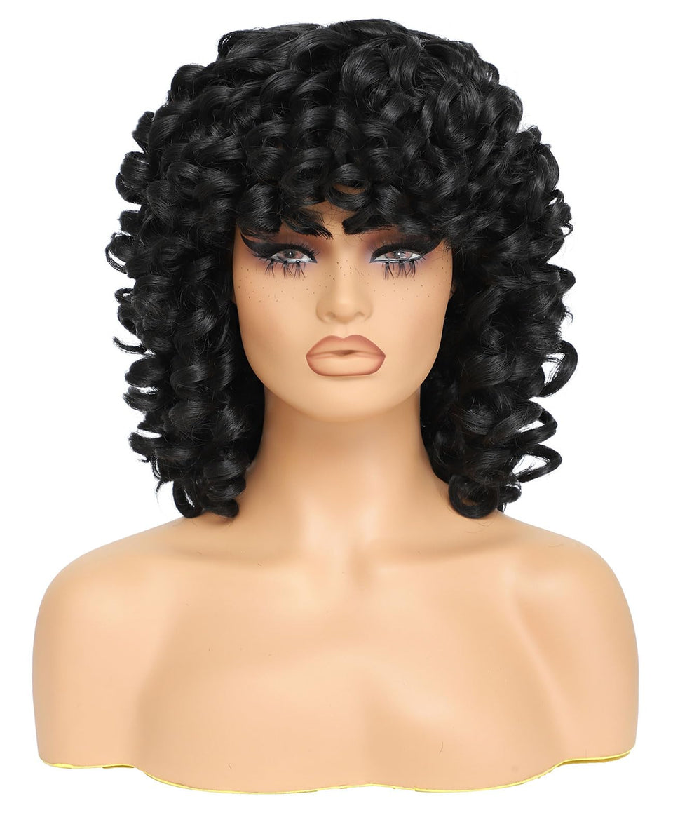 GKtineke short curly wig with bangs offers a soft, natural look for daily wear.