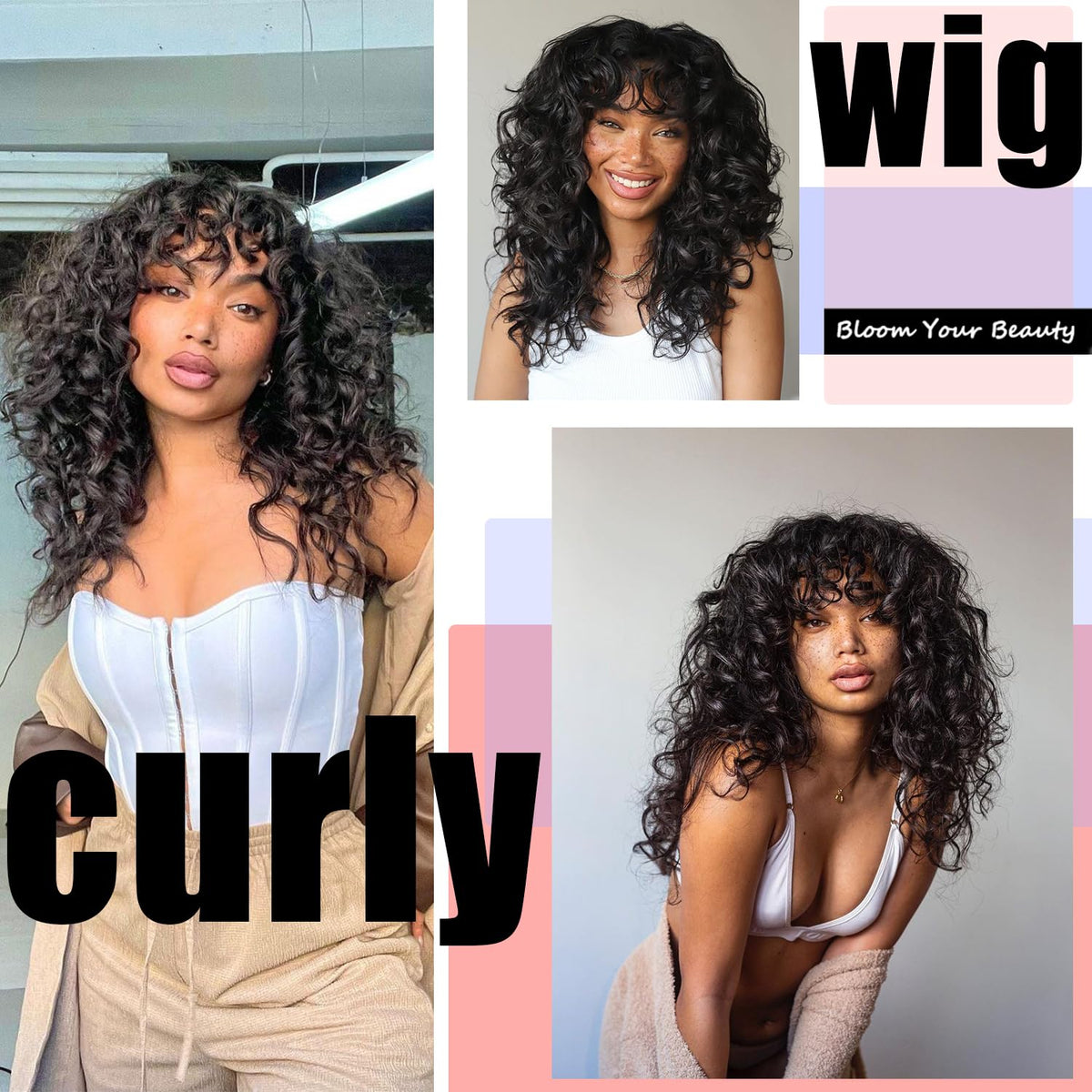 Wig cap included with GKtineke 20-inch curly wig