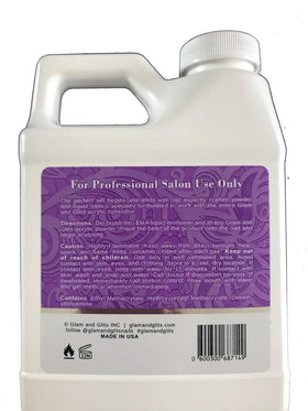 Glam and Glits EMA Liquid Monomer 16 oz cruelty-free logo included