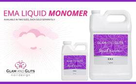 Glam and Glits EMA Liquid Monomer 16 oz label for quick reference
