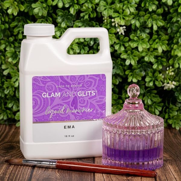 Glam and Glits EMA Liquid Monomer 16 oz pour for strong adhesion