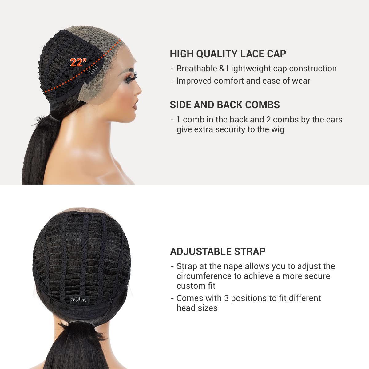 GLAM21USA invisible lace front creates breathable cap and seamless blend