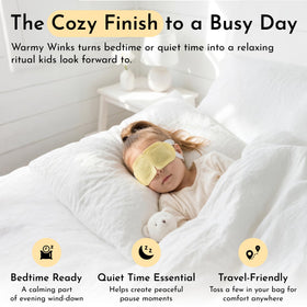 GlamBaby Warmy Winks self-heating mask providing soothing relief for tired eyes