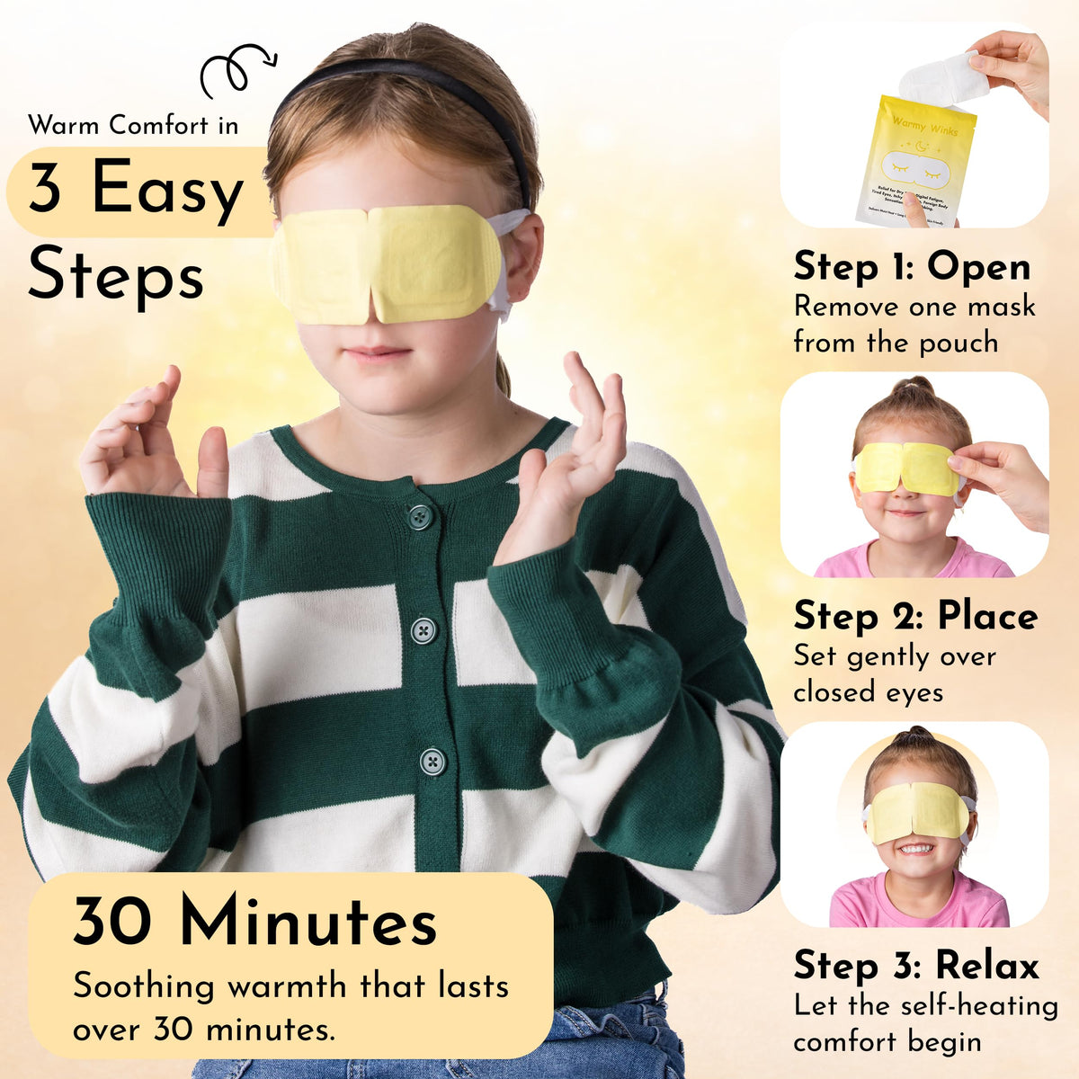 GlamBaby Warmy Winks soft fabric covering the eye area